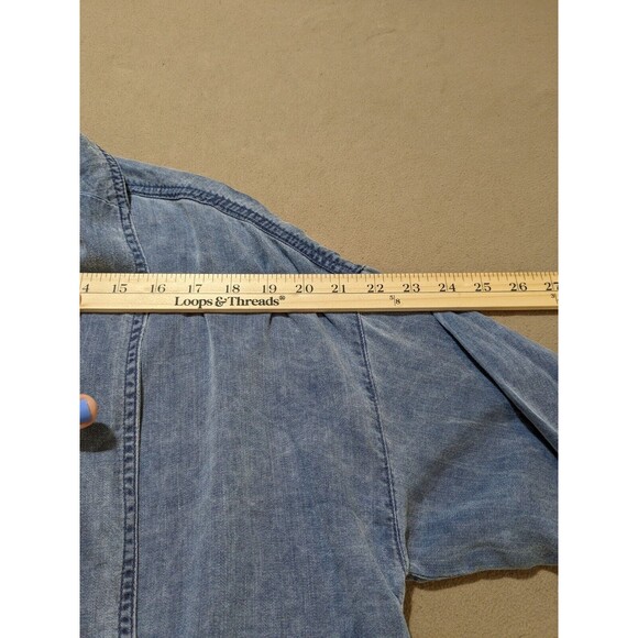 Old Navy Women's 3/4 Length Sleeve Jacket Blue Lyocell Open Minimalist Size M - Picture 8 of 10